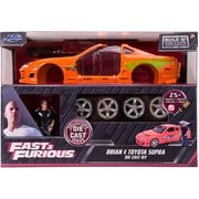 ワイルドスピード FB 1/24 ダイキャストミニカー 2.75インチ フィギュア付きキット Toyota Supra OrangeBrian O’Conner Figure [ダイキャストミニカー]