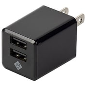 USB AC充電器 最大出力2.4A USB-A×2 トラッキング火災防止プラグ スイング式ACプラグ採用 ブラック JYU-ACU09BK