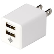 USB AC充電器 最大出力2.4A USB-A×2 トラッキング火災防止プラグ スイング式ACプラグ採用 ホワイト JYU-ACU09W