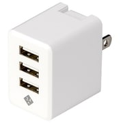 USB AC充電器 最大出力3.4A USB-A×3 トラッキング火災防止プラグ スイング式ACプラグ採用 ホワイト JYU-ACU10W