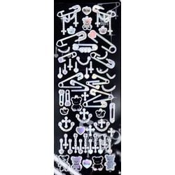 HH-415 韓国っぽ 推しデコシール ぷっくりホログラム 安全ピン