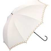 日傘 晴雨兼用 Wpc. 遮光星柄スカラップ 50cm 手開き式 完全遮光・完全UVカット オフ(オフホワイト) 81-19720-101OF