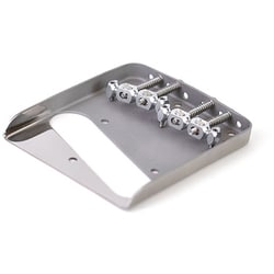 Telecaster用 ブリッジ クロムメッキサドル仕様 （リア側トップロード用穴付き） M4.2 Tele 4 screws Chrome Top