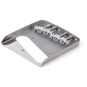 Telecaster用 ブリッジ クロムメッキサドル仕様 (リア側トップロード用穴付き) M4.2 Tele 4 screws Chrome Top