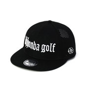 1X9-13112 01BL/BL F [djhonda golf ロゴ刺繍フラットブリムキャップ Fサイズ]