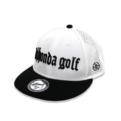 1X9-13112 03WH/BL F [djhonda golf ロゴ刺繍フラットブリムキャップ Fサイズ]