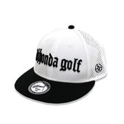 1X9-13112 03WH/BL F [djhonda golf ロゴ刺繍フラットブリムキャップ Fサイズ]