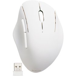 SHELLPHA（シェルファ） 無線2.4GHz ワイヤレスマウス 5ボタン 抗菌仕様 静音設計 ホワイト M-SH20DBSKWH