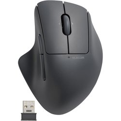 無線 2.4GHz マウス 静音 ワイヤレスマウス 7ボタン チルトホイール付 エルゴノミクス 【Windows 11 Mac Chrome 対応】 抗菌 Mサイズ SHELLPHA ブラック M-SH30DBSKBK
