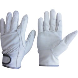 840-L [ユニワールド 牛本革手袋（袖口マジックタイプ） 革手工房 牛クレスト 当付マジック L]