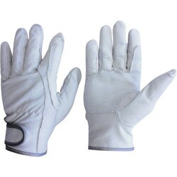 840-M [ユニワールド 牛本革手袋（袖口マジックタイプ） 革手工房 牛クレスト 当付マジック M]