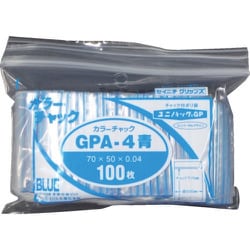 GP A-4 COLOR CHAKKU AO [セイニチ ユニパック GP A‐4 カラーチャック アオ 70×50mm 100枚入]