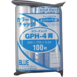 GP H-4 COLOR CHAKKU AO [セイニチ ユニパック GP H‐4 カラーチャック アオ 240×170mm 100枚入]