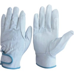 KS330-L [ユニワールド 豚本革手袋（袖口マジックタイプ） 革手工房 豚クレスト 当付マジック L]