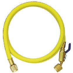アサダ R410A用チャージングホースプラス2 ボールバルブ付 244cm 黄 Y29008