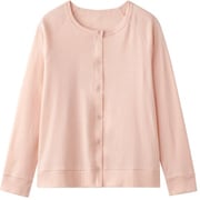 綿100%ゆったりアームホールのカーディガン ピンクベージュ L