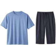 さらっと爽快上下セット【男性用】 ブルー×ネイビー L