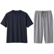 さらっと爽快上下セット【男性用】 ネイビー×グレー L