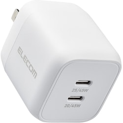 USB急速充電器 USB PD(パワーデリバリー)対応 45W USB-C×2 PPS対応 GaN（窒化ガリウム）搭載 MagSafe 3ケーブル対応 スイングプラグ採用 ホワイト MPA-ACCP4245WH