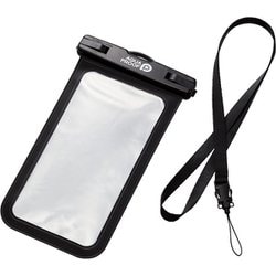 P-WPSN04BK [AQUA PROOF スマホ防水ケース IPX8 ～6.9インチ対応 ブラック]