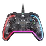シースルーデザイン USB有線ゲーミングコントローラー ジャイロ搭載 RAINBOW S