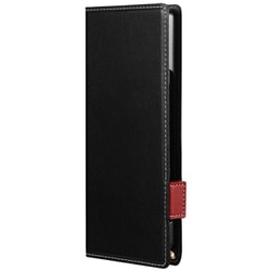 LN-23SX1BLP2BK [Xperia 1 V用 薄型・軽量 PUレザー 手帳ケース Twoal W ブラック]