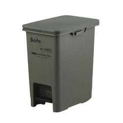 Boite e-LABO ペダルペール ゴミ箱 20L カーキ コンパクト ELB-PP20 KH