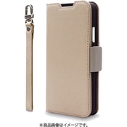 CR_AW3CSPLNU_BG [AQUOS wish3 対応 手帳型ケース カード収納/ストラップ付き NU ベージュ×グレー]