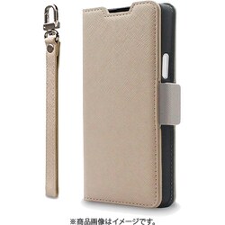 CR_XT5CSPLNU_BG [Xperia 10 V 対応 手帳型ケース カード収納/ストラップ付き NU ベージュ×グレー]