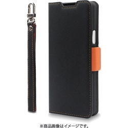CR_XT5CSPLNU_BO [Xperia 10 V 対応 手帳型ケース カード収納/ストラップ付き NU ブラック×オレンジ]