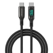 LCDディスプレイ搭載 PD 100W Type-Cケーブル 1.5m ブラック Tiktaalik-CV-100w