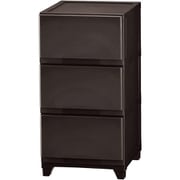 壁付デコニーシーヴォ 3段 ダークブラウン [収納ケース チェスト （約）幅34cm×奥行41.5cm×高さ66.1cm 日本製]