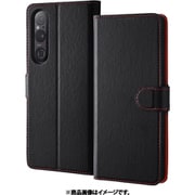 RT-RXP1M5ELC1/BR [Xperia 1 V用 耐衝撃 手帳型レザーケース シンプル マグネット ブラック レッド]