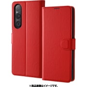 RT-RXP1M5ELC1/R [Xperia 1 V用 耐衝撃 手帳型レザーケース シンプル マグネット レッド]