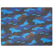 フロアマット 90×120cm ブルー 迷彩 防炎 防カビ 抗菌 防臭 マルチマット エブリウェアマット カモフラージュパターン ND-6153