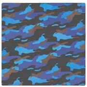 フロアマット 120×120cm ブルー 迷彩 防炎 防カビ 抗菌 防臭 マルチマット エブリウェアマット カモフラージュパターン ND-6156