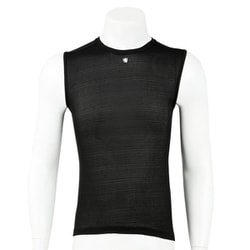 kpuw018-L_XL [ノースリーブ メッシュアンダーウエア PP100 ブラック L-XL]
