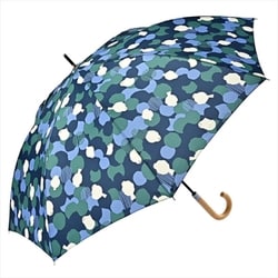 長傘 婦人用 晴雨兼用 エコルーペット 森のとりジャンプ63 63cm ジャンプ式 グラスファイバー骨（親骨） UVカット加工 グリーン 16671