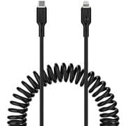 Coiled Series Type-C to Type-Lケーブル 1.5m コイル型 ブラック CB-CL19-BK