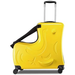 24インチイエロースーツケース 子どもが乗れる キャリーバッグ キャリーケース