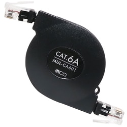 コードリールLANケーブル CAT6A 1m MUL-CA601/BK