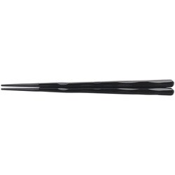 PBT 22.5cm六角一刀彫箸 黒塗 90031340