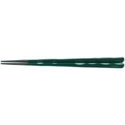 PBT 22.5cm六角一刀彫箸 緑塗 90031381