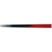 PBT20.5cm六角木目箸 朱黒ぼかし 80601190