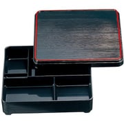 7寸角ヘギ目弁当 黒天朱内黒(蓋親) 23213750