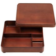 8寸角ヘギ目弁当 ブラウン内ブラウン(蓋親) 23213740