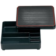 8寸角千筋弁当 黒天朱固定仕切(蓋親) 23061825