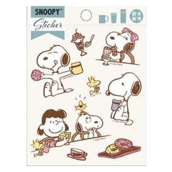 PKS297 PEANUTS 耐水耐熱ステッカー スヌーピー カフェ [キャラクターグッズ]