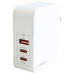 USB急速充電器 USB PD（パワーデリバリー）/QC（クイックチャージ）対応 40W USB-C×2/USB-A×1 スイングプラグ採用 ホワイト JKPD40E3WH