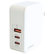 USB急速充電器 USB PD(パワーデリバリー)/QC(クイックチャージ)対応 40W USB-C×2/USB-A×1 スイングプラグ採用 ホワイト JKPD40E3WH
